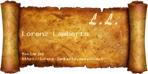 Lorenz Lamberta névjegykártya